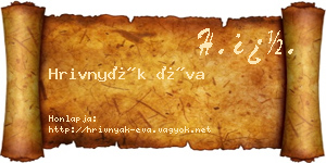 Hrivnyák Éva névjegykártya