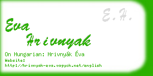 eva hrivnyak business card