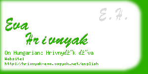 eva hrivnyak business card